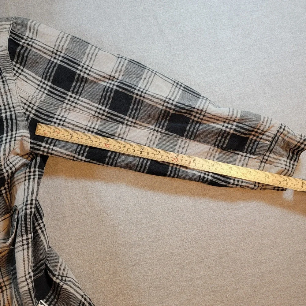 Plaid Hooded Jacket Kids Size Unknown Black White Gray Good Flannel
